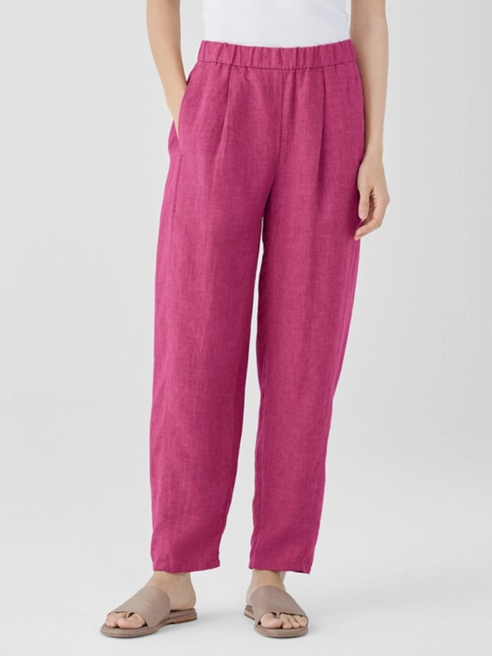 Eileen Fisher Washed Organic Linen Délavé Lantern Pant